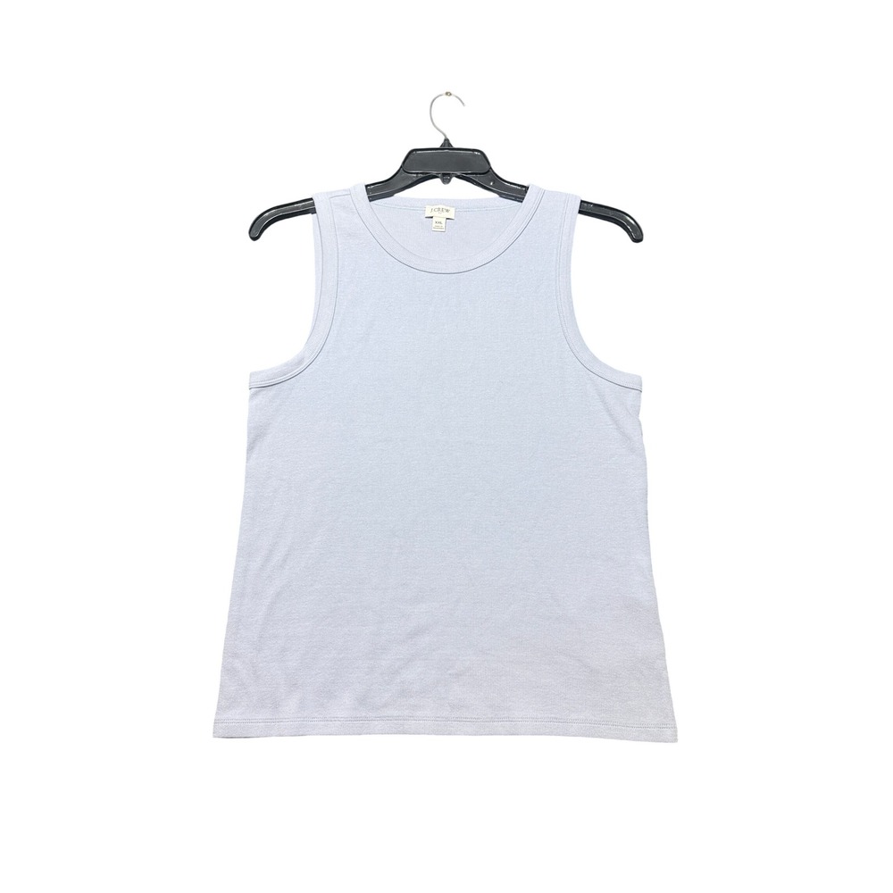 J.Crew High Neck Rib Tank Women XXL Light Blue Excellent Ribbed Cotton Blend